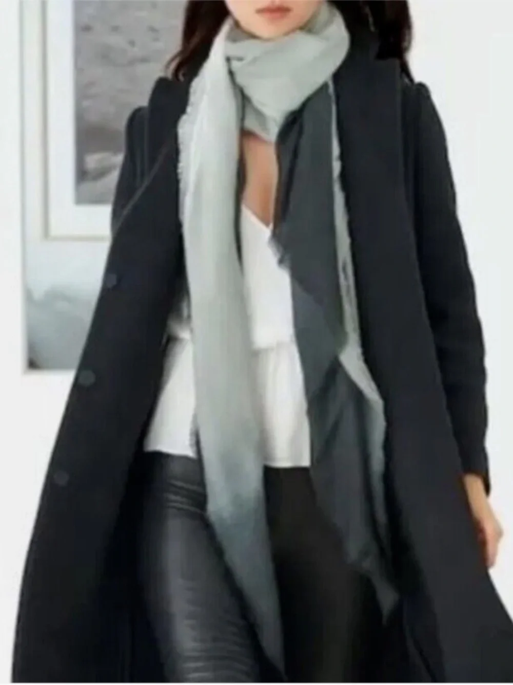 Cushnie Charcoal to Black Ombre Scarf
